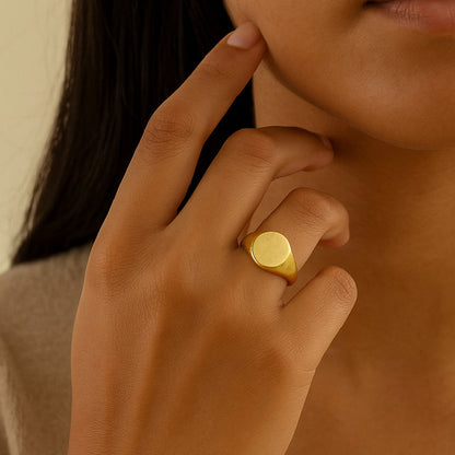 Classic Gold-Tone Signet Ring