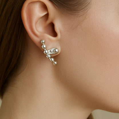 Chic silver ear climbers