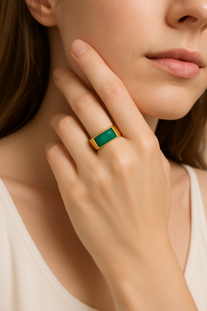 The Malachite  Bar Ring