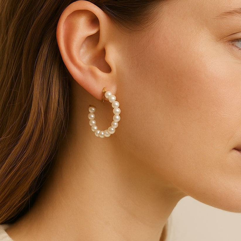 Serenya Pearl Hoops